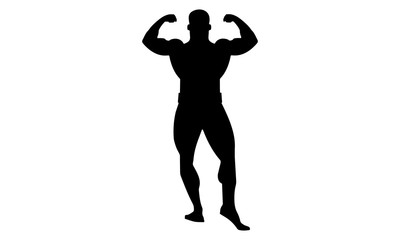 male bodybuilding silhouette image looks from the front