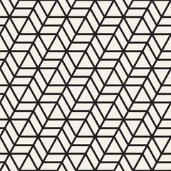 Vector seamless stripes pattern. Modern stylish texture with monochrome trellis. Repeating geometric hexagonal grid. Simple lattice design.