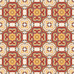 Traditional color ornate portuguese decorative tiles azulejos.