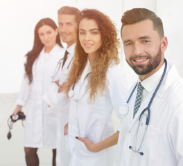 Fototapeta premium therapist and colleagues isolated on white