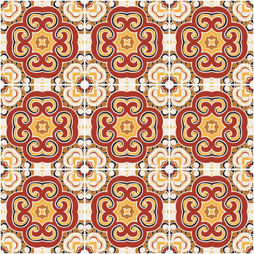 Traditional color ornate portuguese decorative tiles azulejos.