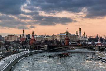 Fototapeta premium Evening over the Moscow Kremlin.