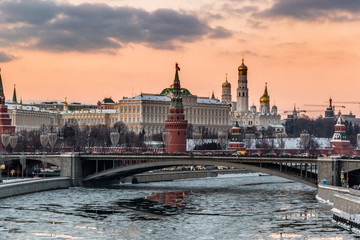 Evening over the Moscow Kremlin.