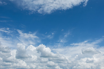 Blue sky with a cloud close-up. Background.