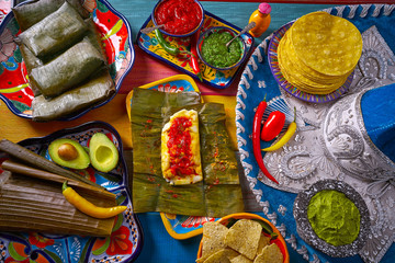 Tamale Mexican food recipe with banana leaves