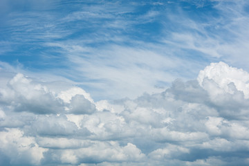 Blue sky with a cloud close-up. Background.