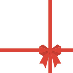 Red bow isolated on white background. Vector illustration flat d