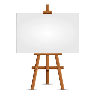 Blank Art Board, Wooden Easel, Front View, Isolated On White Stock Photo,  Picture and Royalty Free Image. Image 13406175.