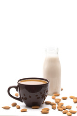 A Cup of Coffee Made with Almond Milk rather than Traditional Cow's Milk