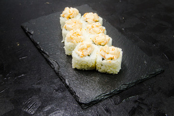 Sushi roll with vegetables. Japanese food. 33