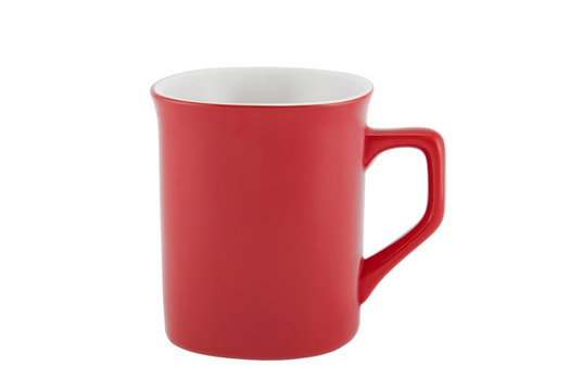Red cup isolated on white background with clipping path