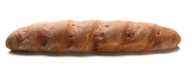 a loaf of white unleavened bread close-up on a white background