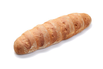 a loaf of white unleavened bread close-up on a white background