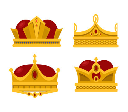 Pope tiara and king crown set of icons