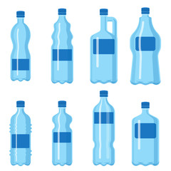 Plastic water bottle vector blank nature blue clean liquid aqua fluid blank template silhouette template illustration.