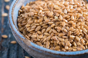 Gold Flaxseed in a Bowl