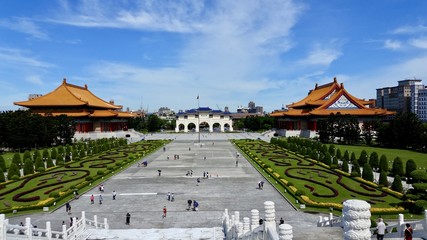 A view of Taipei's Liberty Square from the Chiang Kai-Shek Memorial Hall.