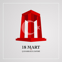 Fototapeta premium 18 March Canakkale Victory day. Turkish language translate “Canakkale zaferi 18 Mart.”