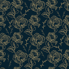 Vector floral ethnic seamless pattern in doodle style with flowers , leaves and birds . Gentle, spring/summer floral background