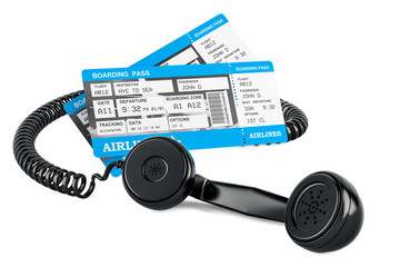 Air Tickets Booking concept, 3D rendering