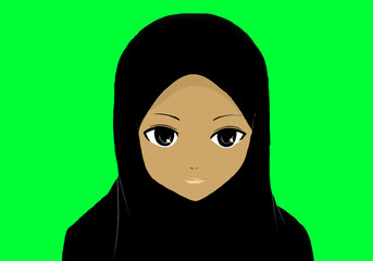 The veil of a girl muslim