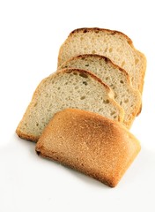 sliced loaf of bread close up