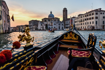 Gondola Ride By Sunset in Venice, Italy 