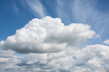 Beautiful blue sky with white clouds