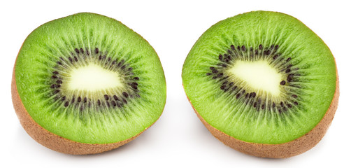 Fototapeta premium Slice of kiwi isolated on white background