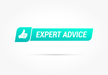 Expert Advice Thumbs Up Label