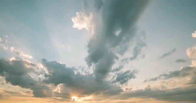 Majestic 6k timelapse cumulus and cirrius clouds sunset. Taken during the summer of 2016