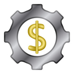 Gear with with the money symbol