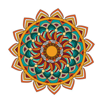 Vector illustration of a colored mandala, mandala colorato vettoriale