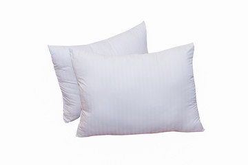 close up of a white pillow on white background