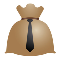 Money bag with a necktie