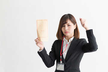 スーツ・女性(白バック)