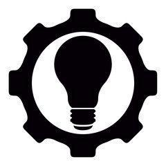 Gear piece with lightbulb icon