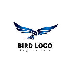 elegant abstract eagle fly logo