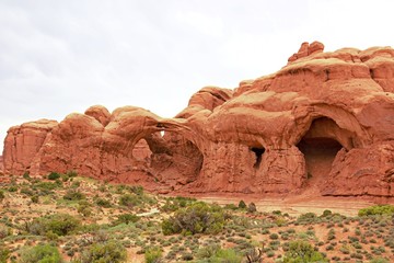 Fototapeta na wymiar Beautiful Arches National Park full of colorful red rock of Utah