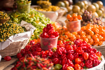 Various types of peppers