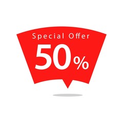 50% Special Offer Vector Template Design