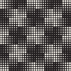 Stylish halftone texture. Endless abstract background with random size shapes. Vector seamless mosaic pattern.