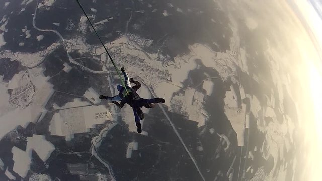 skydiver in free fall,parachute jump.Outdoor