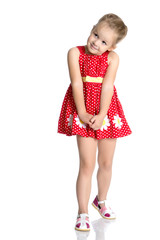 The little girl is full-length.