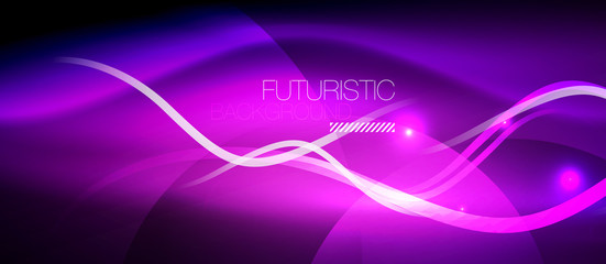 Bright neon lines wave