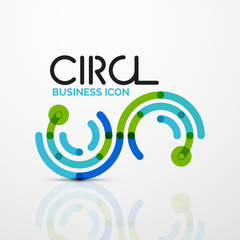 Fototapeta premium Abstract swirl lines symbol, circle logo icon