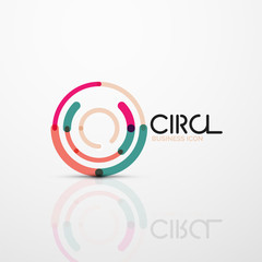 Abstract swirl lines symbol, circle logo icon