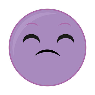 purple disappointed face gesture emoji expression