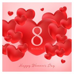 happy womens day greeting card vector illustration