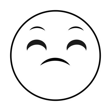 line disappointed face gesture emoji expression